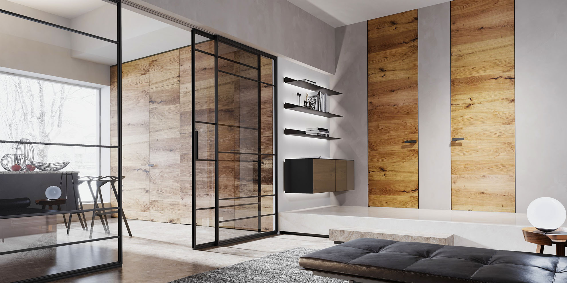 Раздвижные стеклянные перегородки: преимущества и специфика